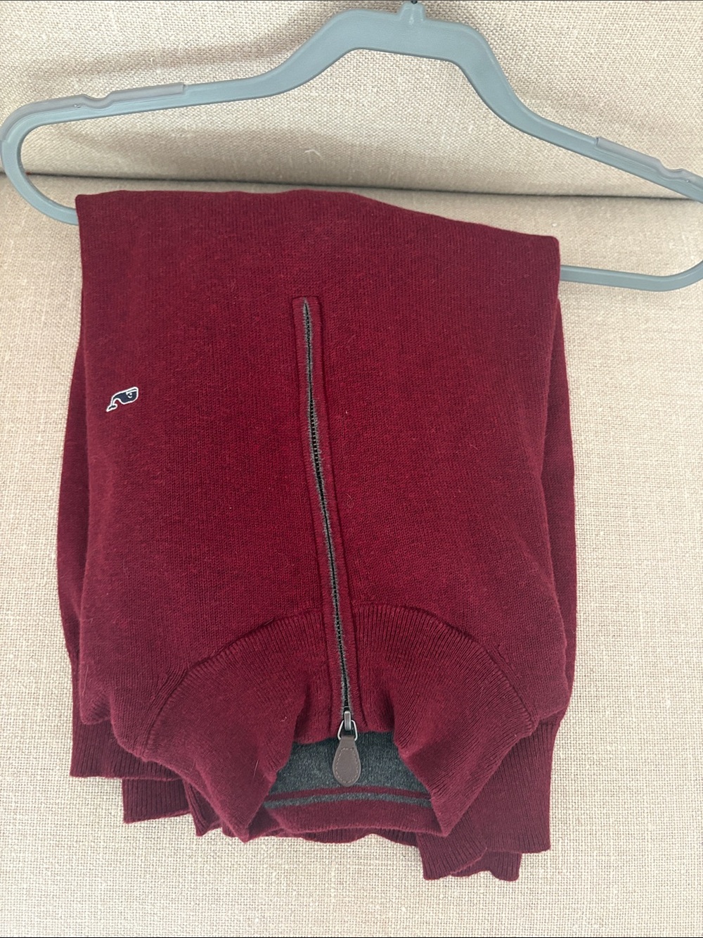 Vineyard Vines Men’s Burgundy Cashmere Quarter Zip